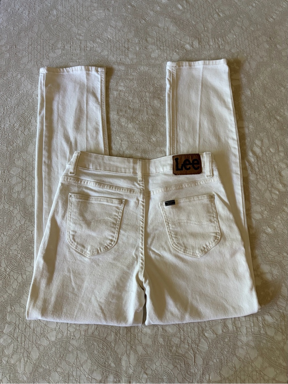 Lee White Straight Leg Jeans - size 2